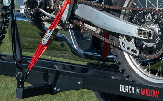 Two tie-down points keep bike balanced and secure