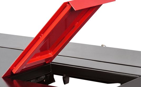 Rear drop-out panel gives easier access to underside