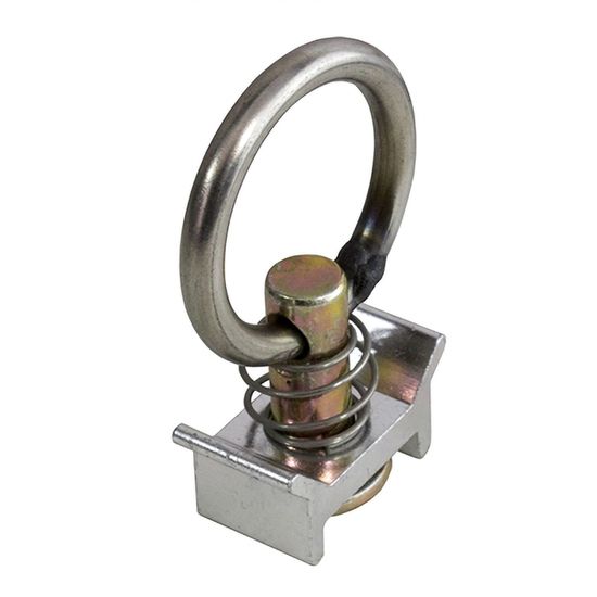 32401S L-Track Single Stud Fitting with Round Ring - Silver - WLL 1333 lb