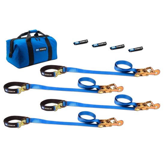 512100 2 x 8 UTV Tie-Down Pack with Direct Hook - Blue
