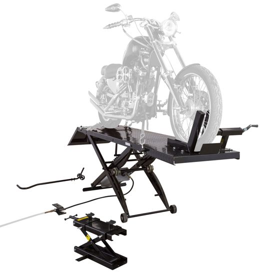 BW-1000A-XL-P Extra-Long Pneumatic Motorcycle Lift Table  Shop Kit Options - 1000 lb Capacity