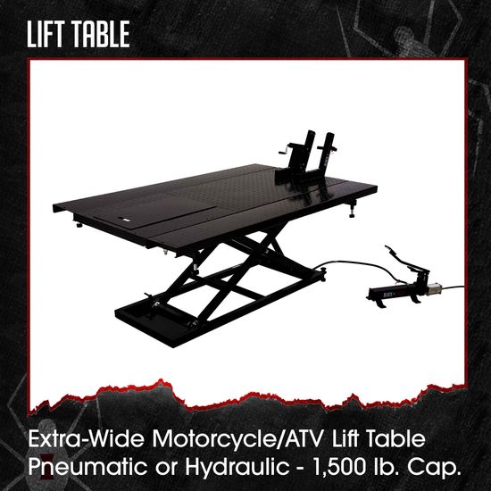 BW-1500AH-Z-BYO Black Widow XW Motorcycle Lift Table AirHydraulic - Build Your Own Shop Kit