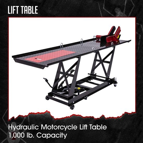 BW-680-BYO Black Widow Motorcycle Lift Table Hydraulic - Build Your Own Shop Kit