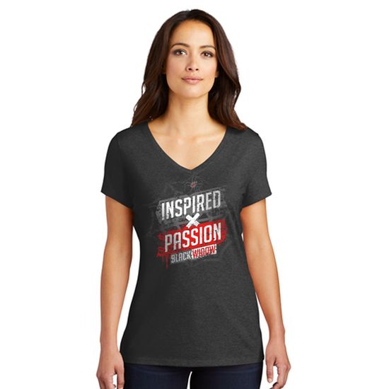 BW-BFSS02-L-XL Spider Web Logo Womens Short Sleeve V-Neck T-Shirt - XL