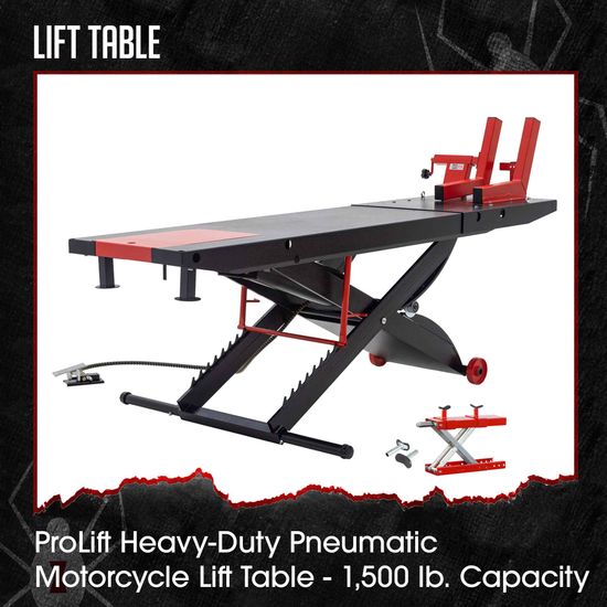 BW-PROLIFT-HD-BYO Black Widow ProLift Motorcycle Lift Table Pneumatic - Build Your Own Shop Kit