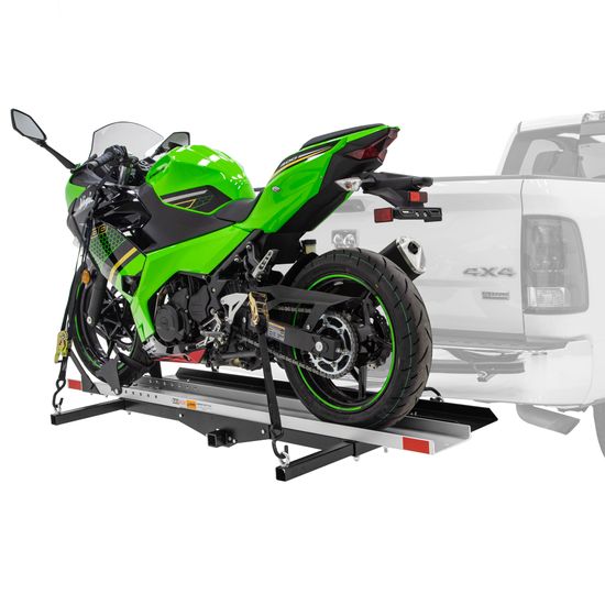 Heavy Duty Motorcycle Carrier With Aluminum Track Black Widow