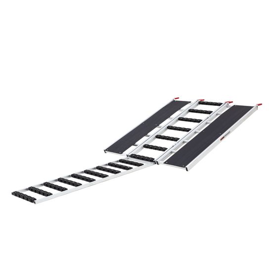 SNO-6054-HDXW-EXT-S Black Ice 5 Folding Snowmobile Trailer Ramp wExtension and Stud Protectors