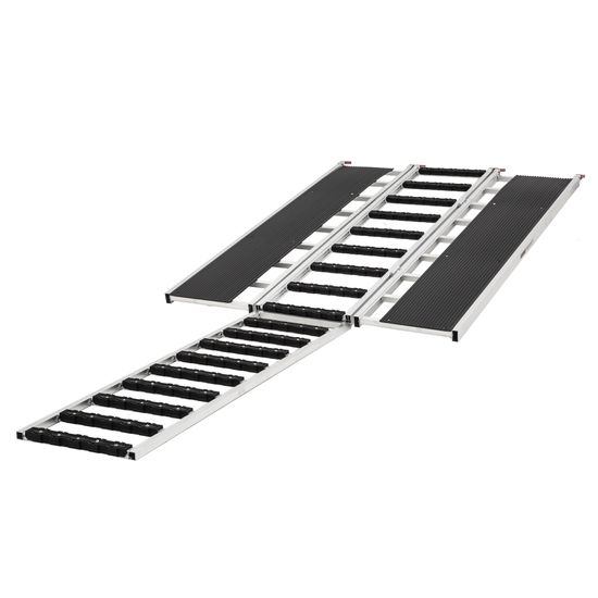 SNO-7754-HDXW-EXT-S Black Ice 65 Folding Snowmobile Ramp wExtension and Stud Protectors