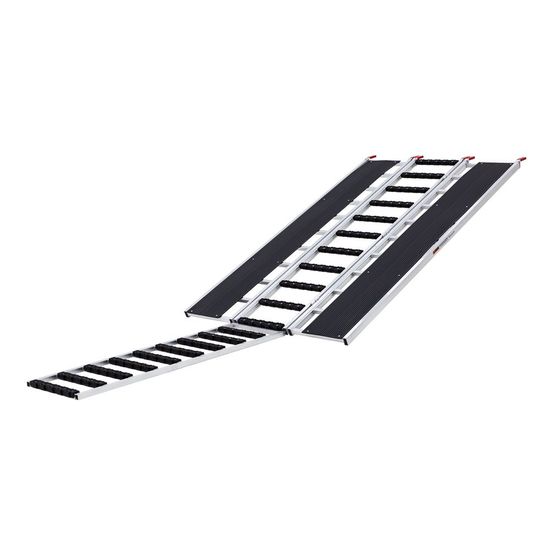 SNO-9454-HDXW-EXT-S Black Ice 7 10 Folding Snowmobile Ramp wExtension and Stud Protectors