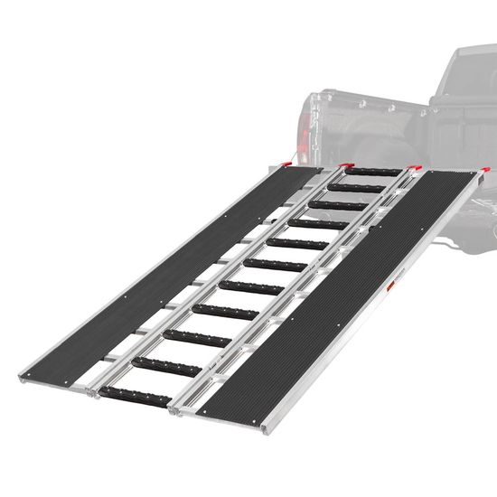 SNO-9454-HDXW-S Black Ice 7 10 Folding Snowmobile Ramp wStud Protectors