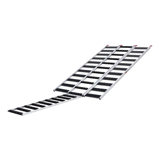 SNO-ATV-9454-EXT-S Black Ice 7 10 Folding Snowmobile and ATV Ramp wExtension and Stud Protectors