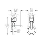 32502R L-Track Double Stud Fitting wRound Ring 1