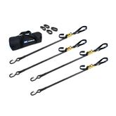 510421 1 x 6 Motorcycle Ratchet Tie-Down Pack with Integrated Soft Loops S-Hooks  Keepers - Black