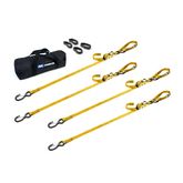510424 1 x 6 Motorcycle Ratchet Tie-Down Pack with Integrated Soft Loops S-Hooks  Keepers - Yellow
