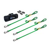 510425 1 x 6 Motorcycle Ratchet Tie-Down Pack with Integrated Soft Loops S-Hooks  Keepers - Lime Green
