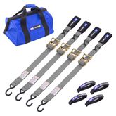 517011 2 x 6 Motorcycle Ratchet Pack with Integrated Soft Loops S-Hooks - Gray