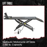BW-1000A-BYO Black Widow Motorcycle Lift Table Pneumatic - Build Your Own Shop Kit