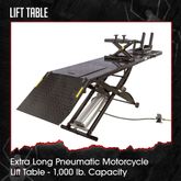 BW-1000A-XL-BYO Black Widow XL Motorcycle Lift Table Pneumatic - Build Your Own Shop Kit