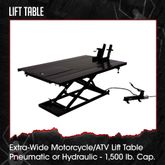 BW-1500AH-Z-BYO Black Widow XW Motorcycle Lift Table AirHydraulic - Build Your Own Shop Kit