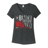 BW-BFSS01-L-XL Rectangular Logo Womens Short Sleeve V-Neck T-Shirt - XL 1