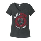 BW-BFSS03-L-L Circular Logo Womens Short Sleeve V-Neck T-Shirt - Large 1