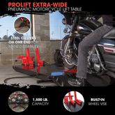 BW-PROLIFT-HDXW Pneumatic ProLift Motorcycle Lift Table with Center Jack El2
