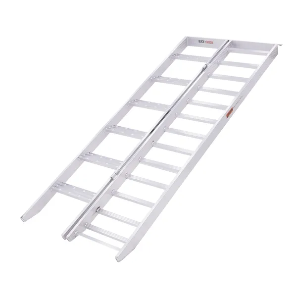 Black Widow Aluminum Bi-Fold Motorcycle Ramp w/Steps | Black Widow